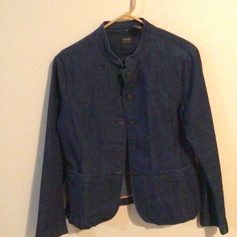 NICOLE By Nicole Miller Denim Blazer Size 14.